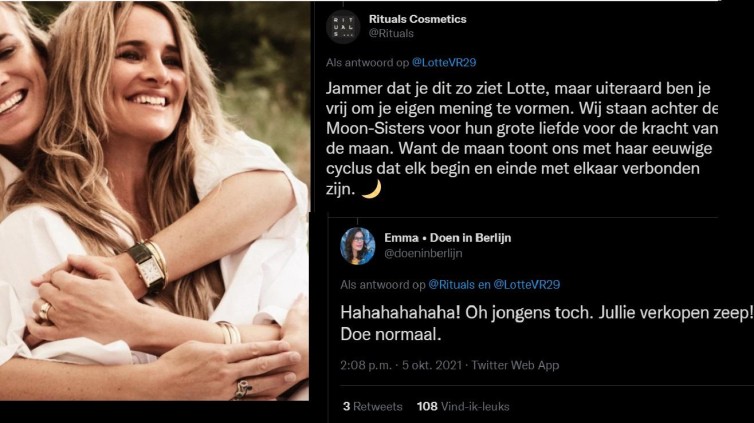 tweet Rituals en antwoord