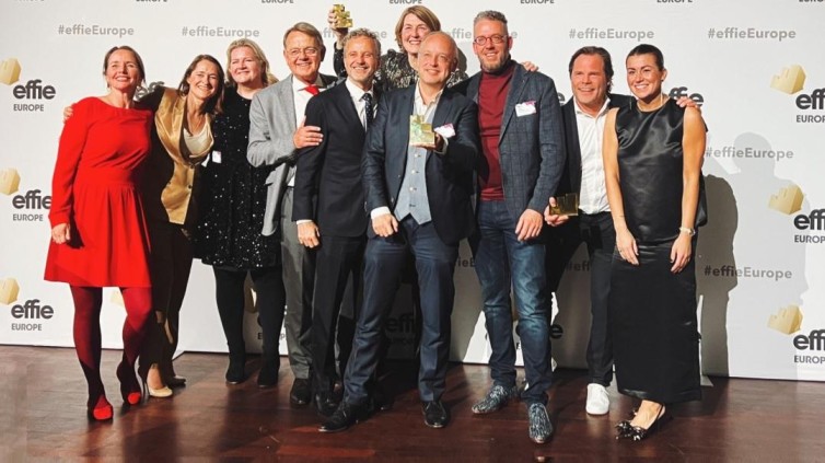 De winnaars van de gouden Europese Effie van de Hartstichting-campagne.