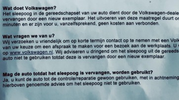 'Het sleepoog van uw Polo moet vervangen' - DDB flikt het weer met terugroepactie VW