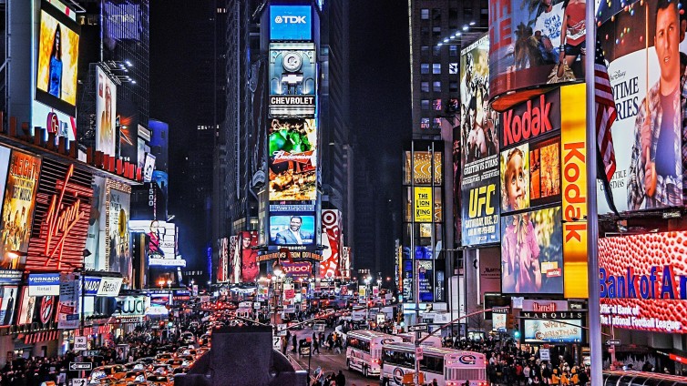 Streetview with advertising billboards