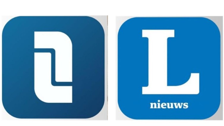 de betreffende logo's , links dat van L1, rechts van De Limburger