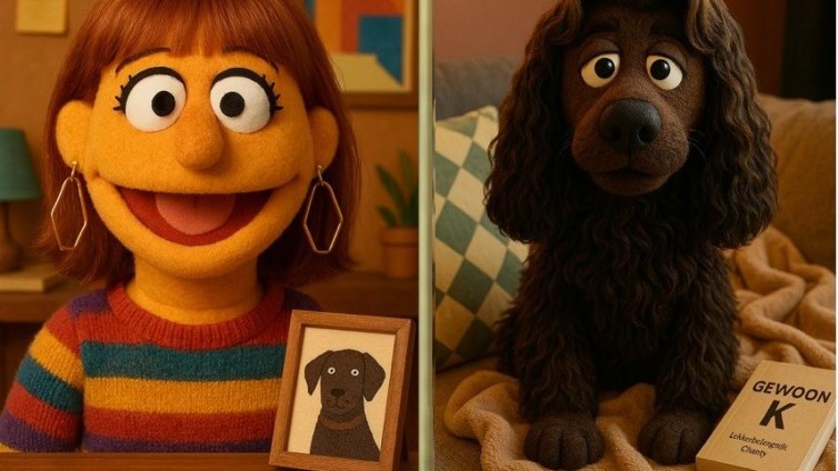 De Muppet-versies van Chantal Deen (l) en haar hond Snoop Dogg