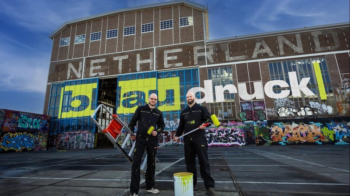 Tibbe Dolman (l) en Chris Peters van Blaudruck