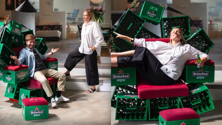 De ‘ster’ van de nieuwe campagne: het Heineken krat