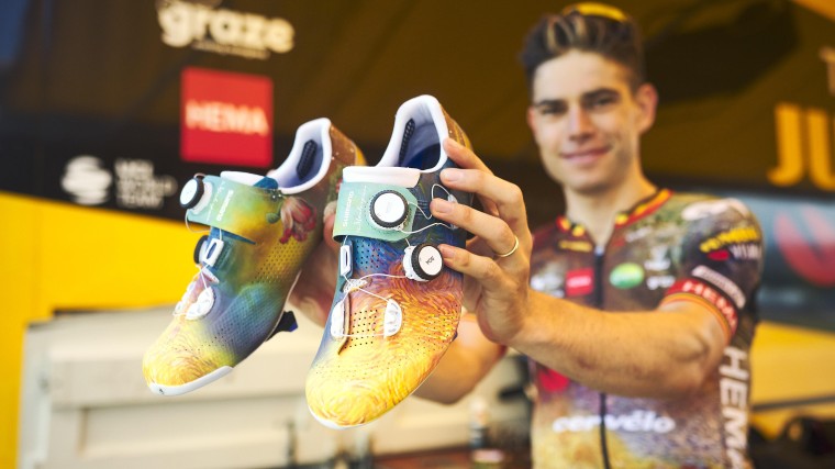 Wout van Aert met Shimano S-PHYRE schoenen