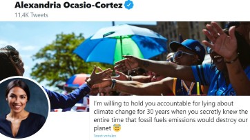 Alexandria Ocasio-Cortez beantwoordt Twitter-vraag van Shell hard en scherp