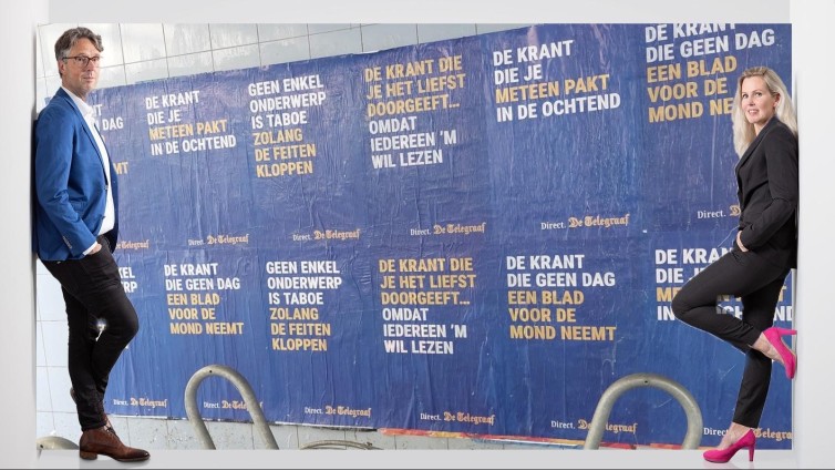 De copy van de Telegraaf-campagne is prikkelend, maar bereikt-ie ook Henk en Ingrid? 