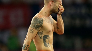 Tattoo-portret Yolanthe blok aan been Sneijder