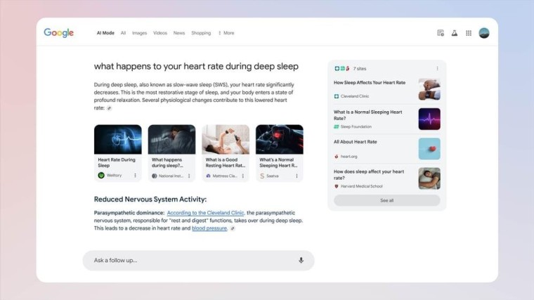 Hoe AI-mode eruit zal zien