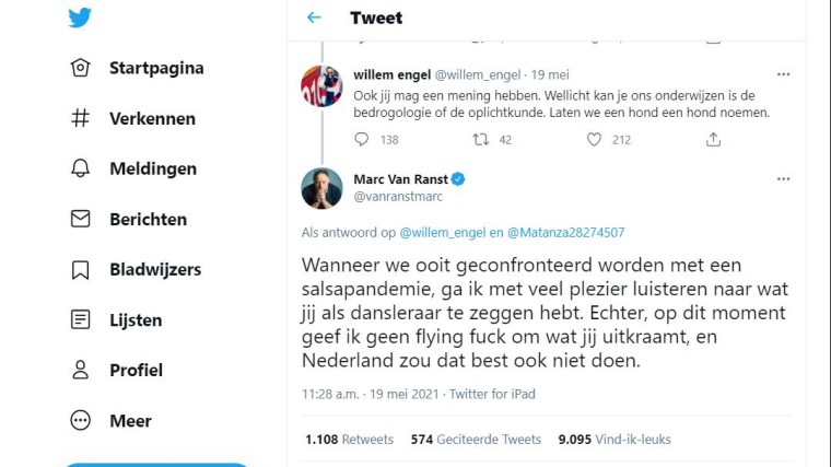 Tweet over de salsapandemie