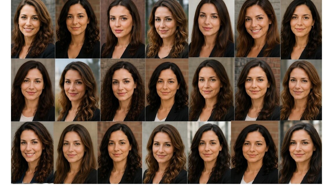 Soortgelijke portretten AI-pr-medewerkers