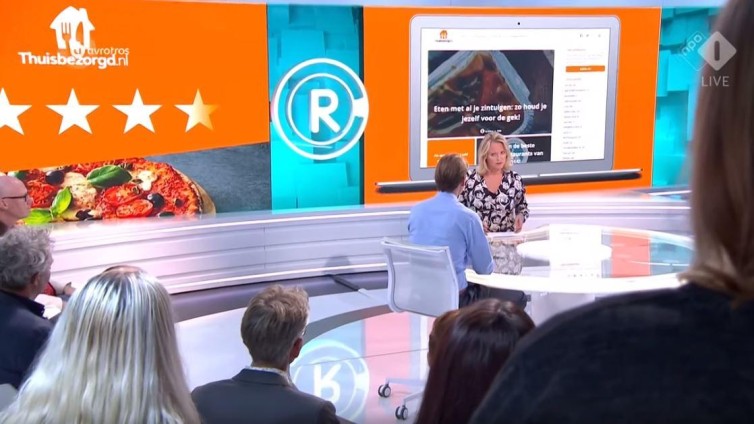 Verhit gesprek tussen Antoinette en Thuisbezorgd.nl bij Radar (still uit YouTube-video)