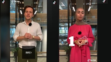 NRC-redactie zet TikTok-filmpjes in, met 'cavia in nek'