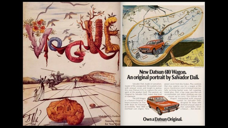 Salvador Dalí, cover voor Vogue en ad voor Datsun