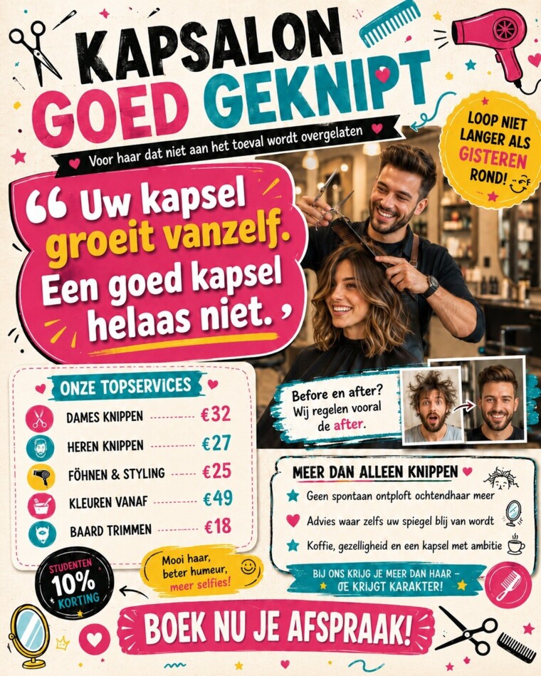 een fictieve advertentie gemaakt door AI
