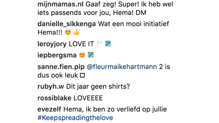 De reacties op de post