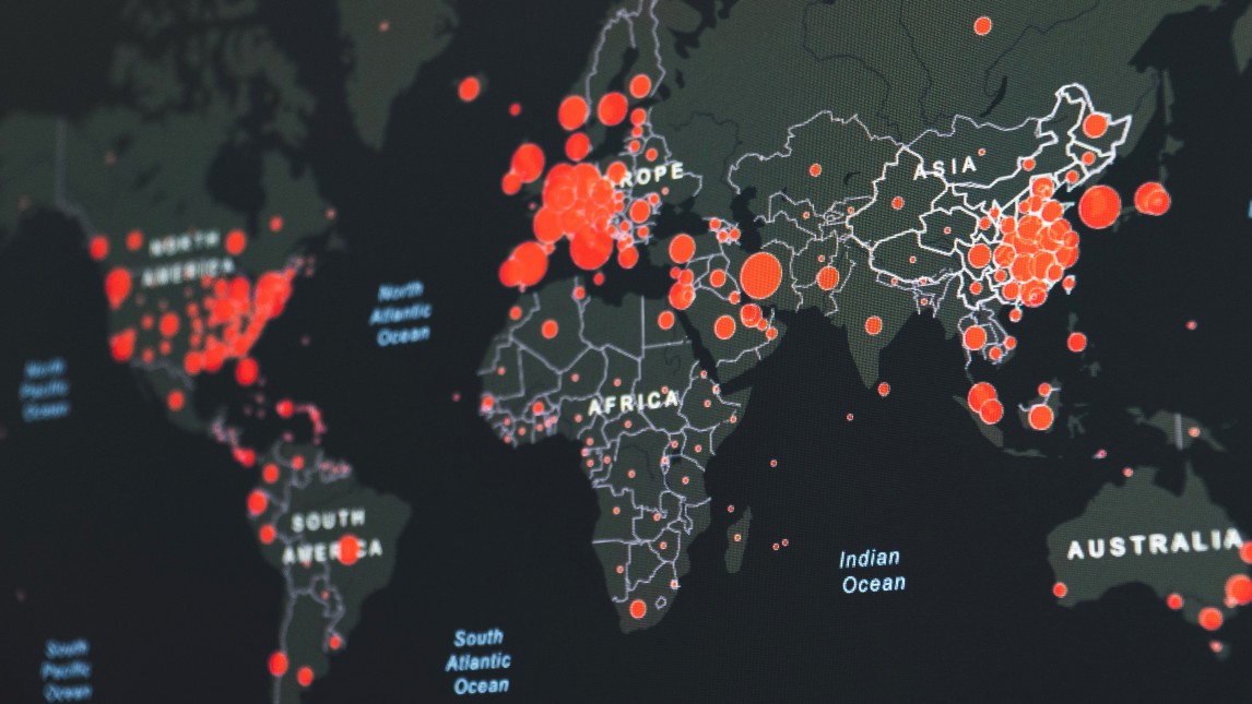 Map of global covid-19 spread