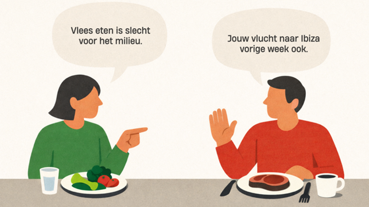 Een voorbeeld van minder vlees eten. 